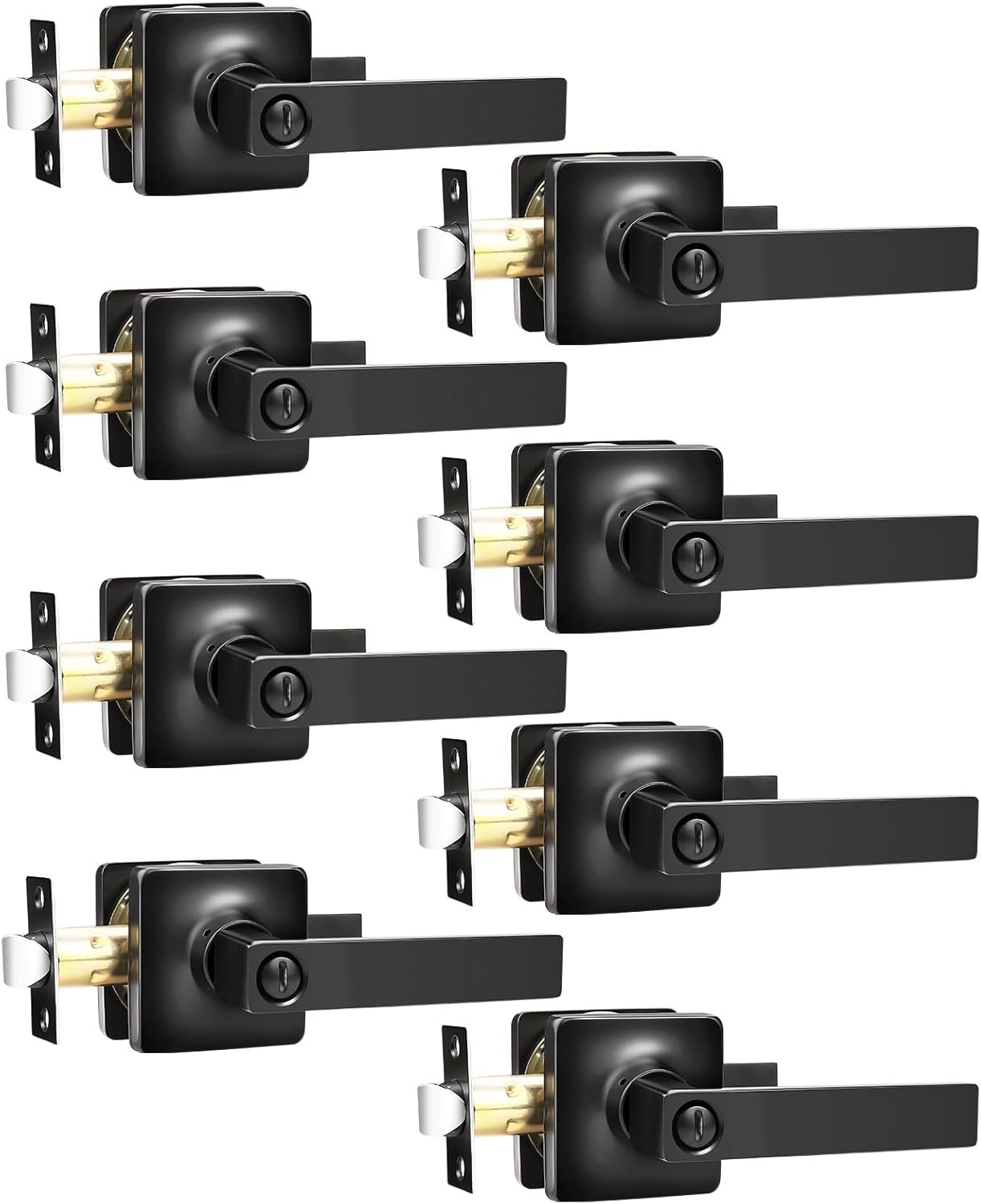 GOBEKOR Privacy Door Handles Matte Black for Modern Interiors
