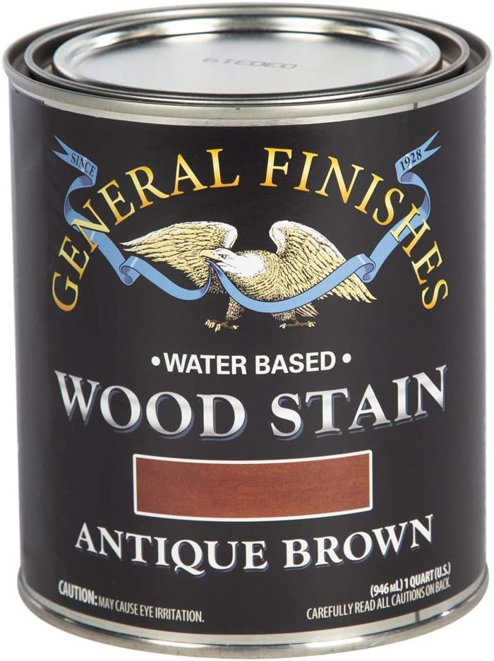 General Finishes Water Based Wood Stain in Antique Brown Quart