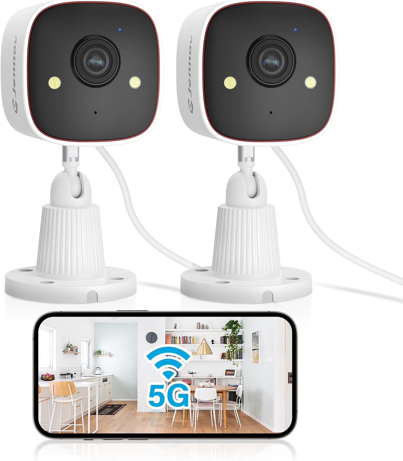 Jennov 2K WiFi Camera: Color Night Vision & AI Detection