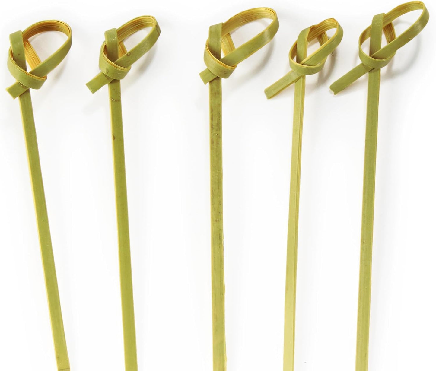 BambooMN 3.5in Bamboo Green Knot Skewer Picks for Any Occasion