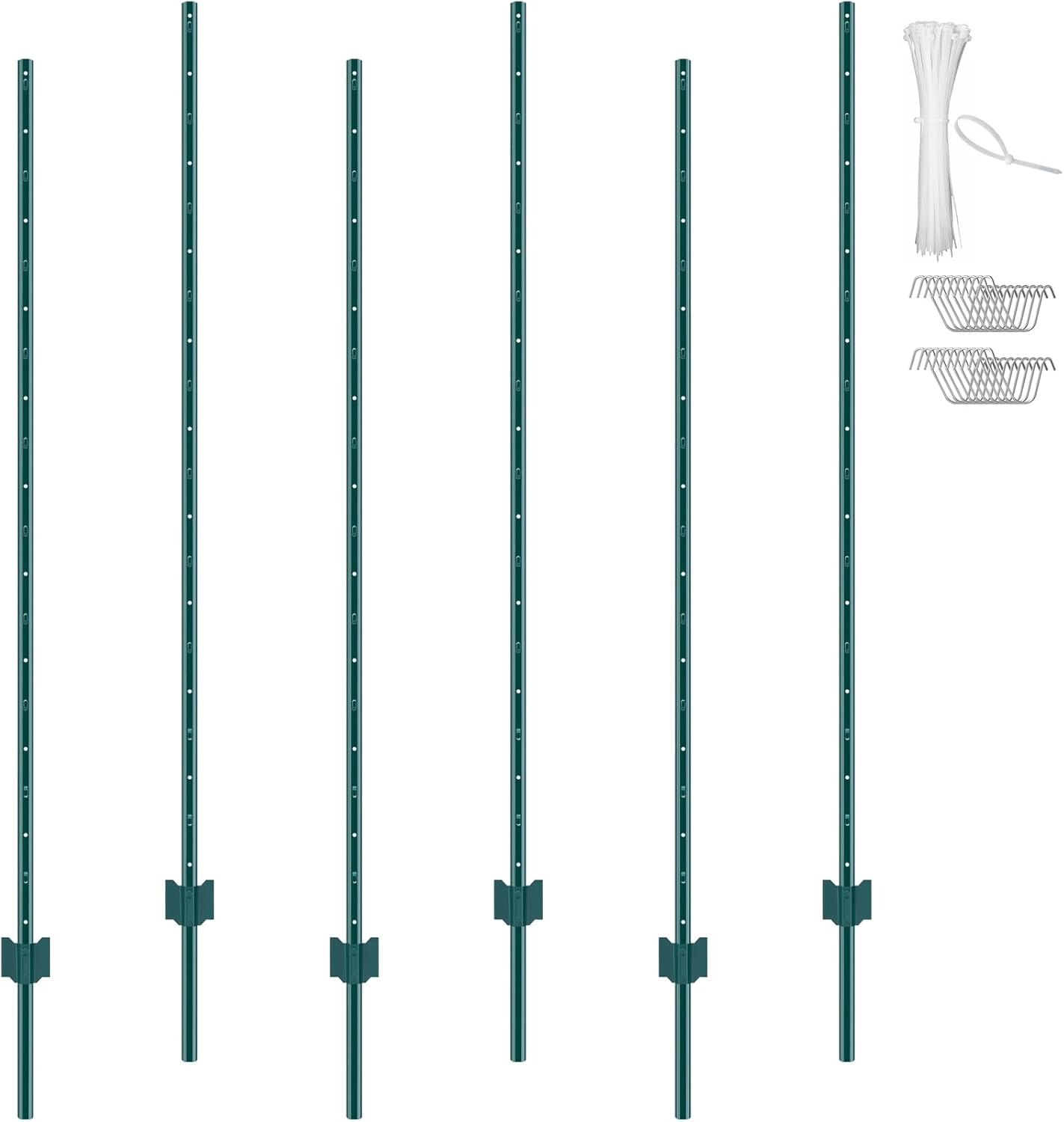 VEVOR 6 Feet U-Channel Metal Fence Post for Garden and Yard