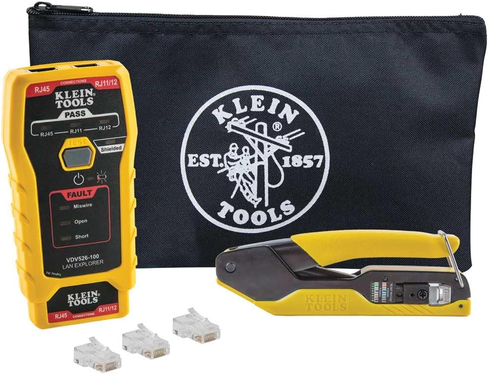 Klein Tools VDV026-813 RJ45 Ethernet Cable Tester and Crimper Kit