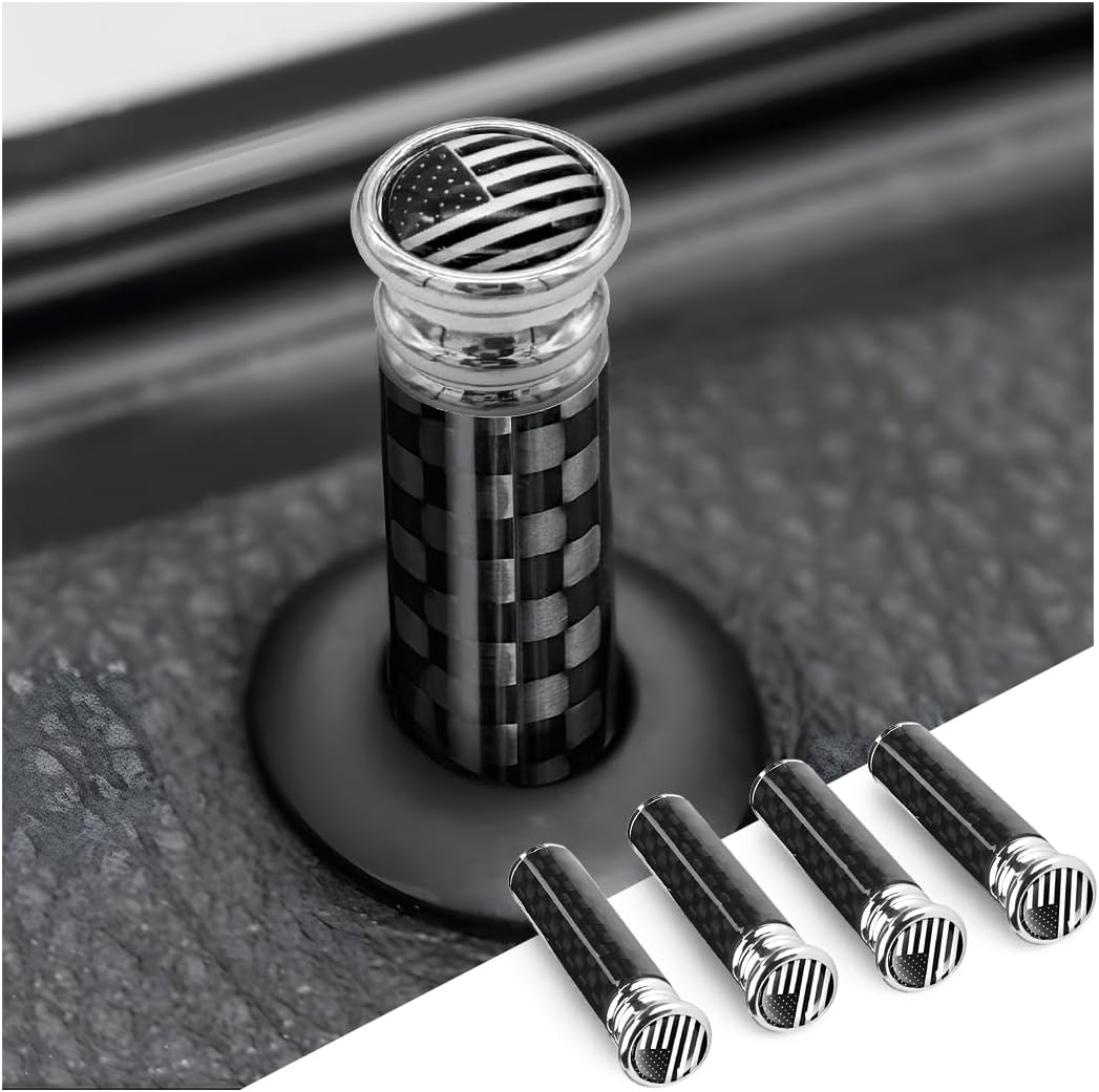 Carbon Fiber American Flag Door Lock Knobs