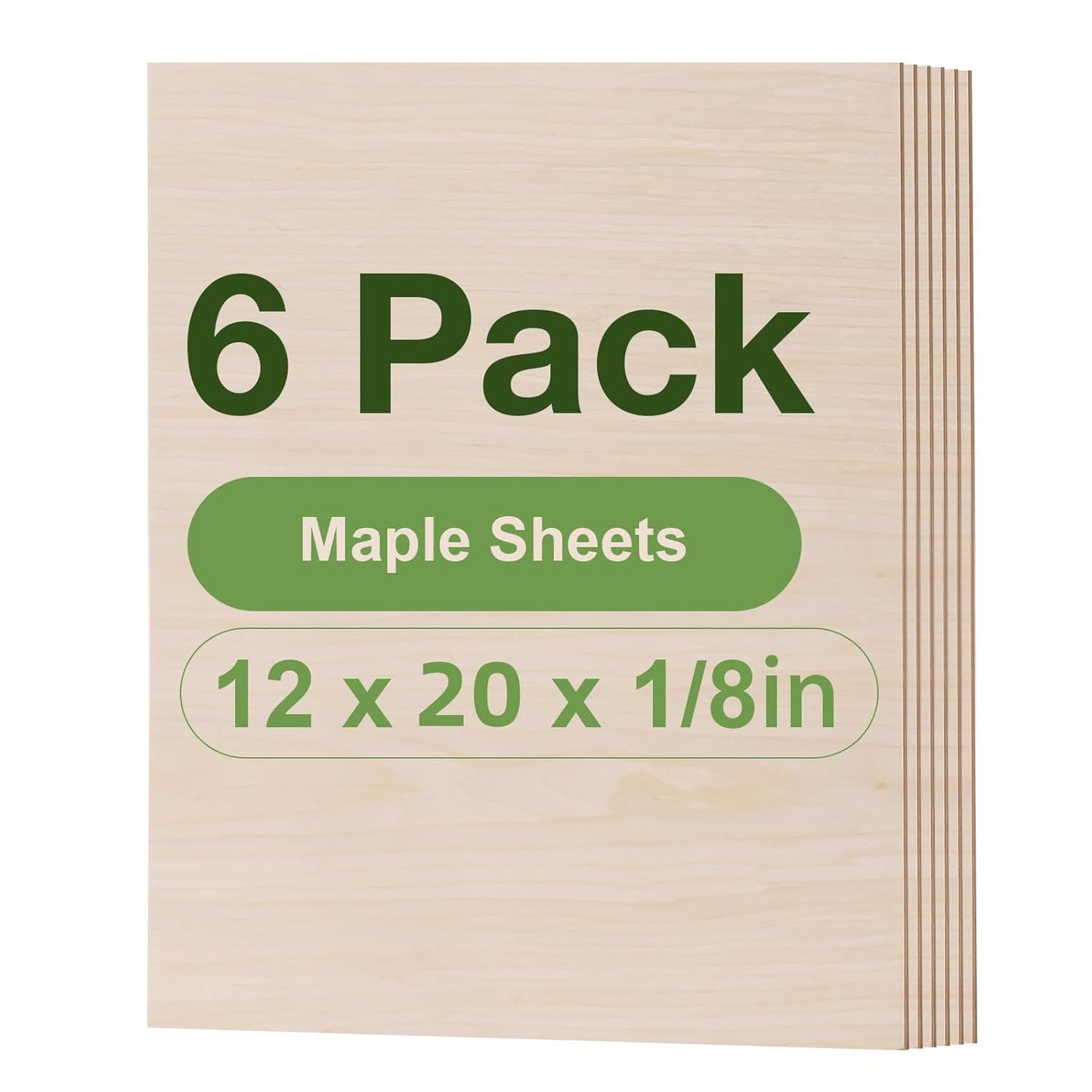 Rowood 6 Pack Maple Plywood Sheets for Laser Cutting and DIY