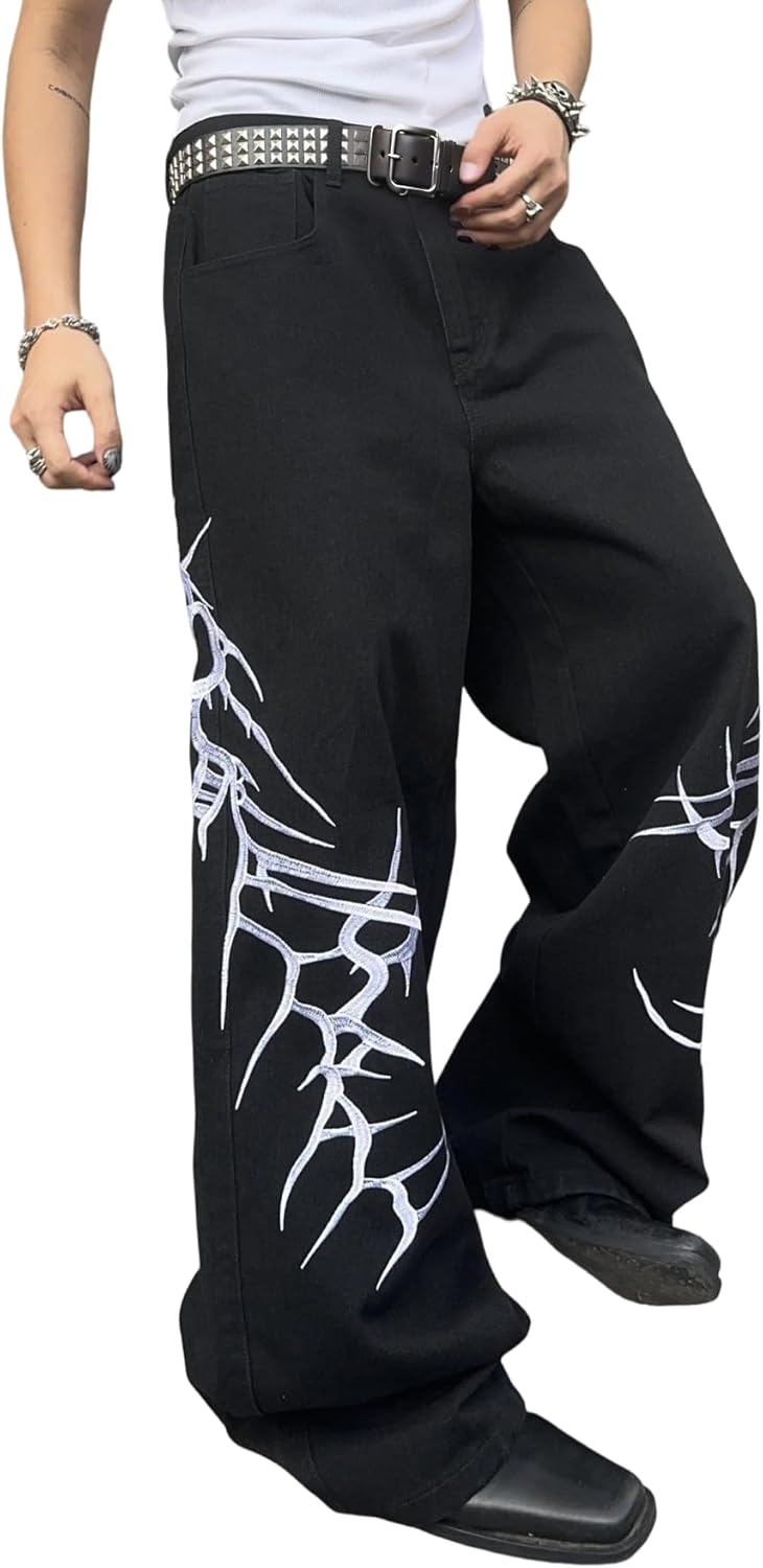 Men's Hip-hop Embroidered Baggy Jeans for Ultimate Comfort