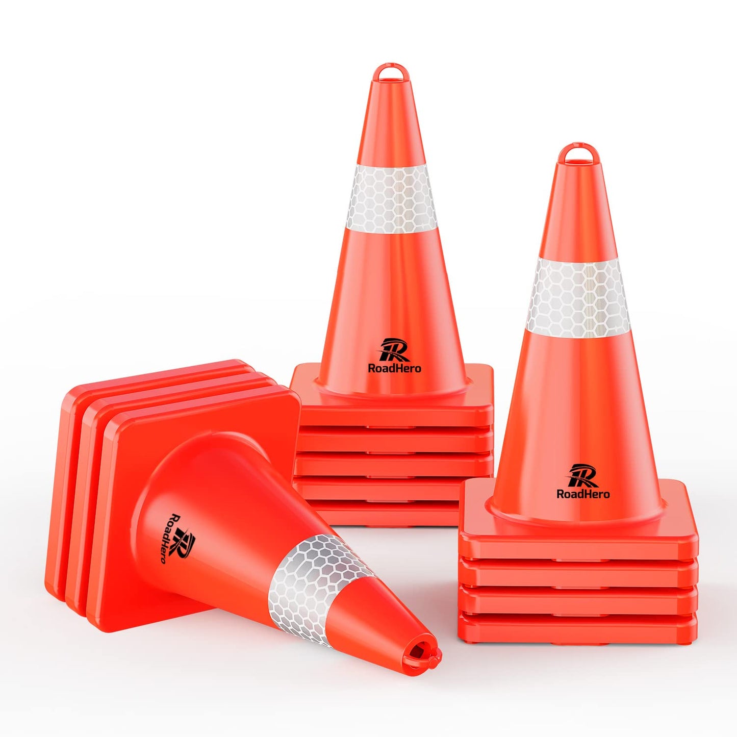 RoadHero Traffic Cones 18 Inch for Safety and Training Use
