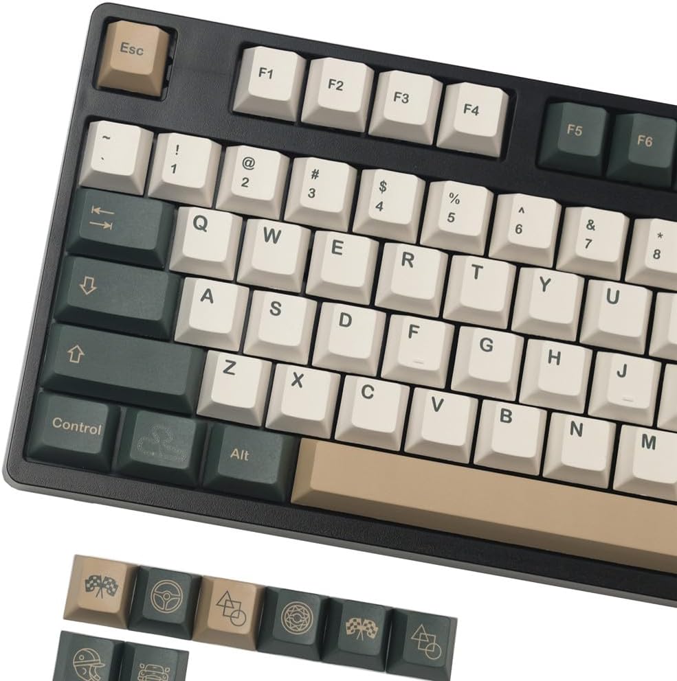 British Racing PBT Keycap Set for Mechanical Keyboards 140 Keys