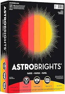Astrobrights Color Paper 8.5in x 11in Warm 5-Color Assortment