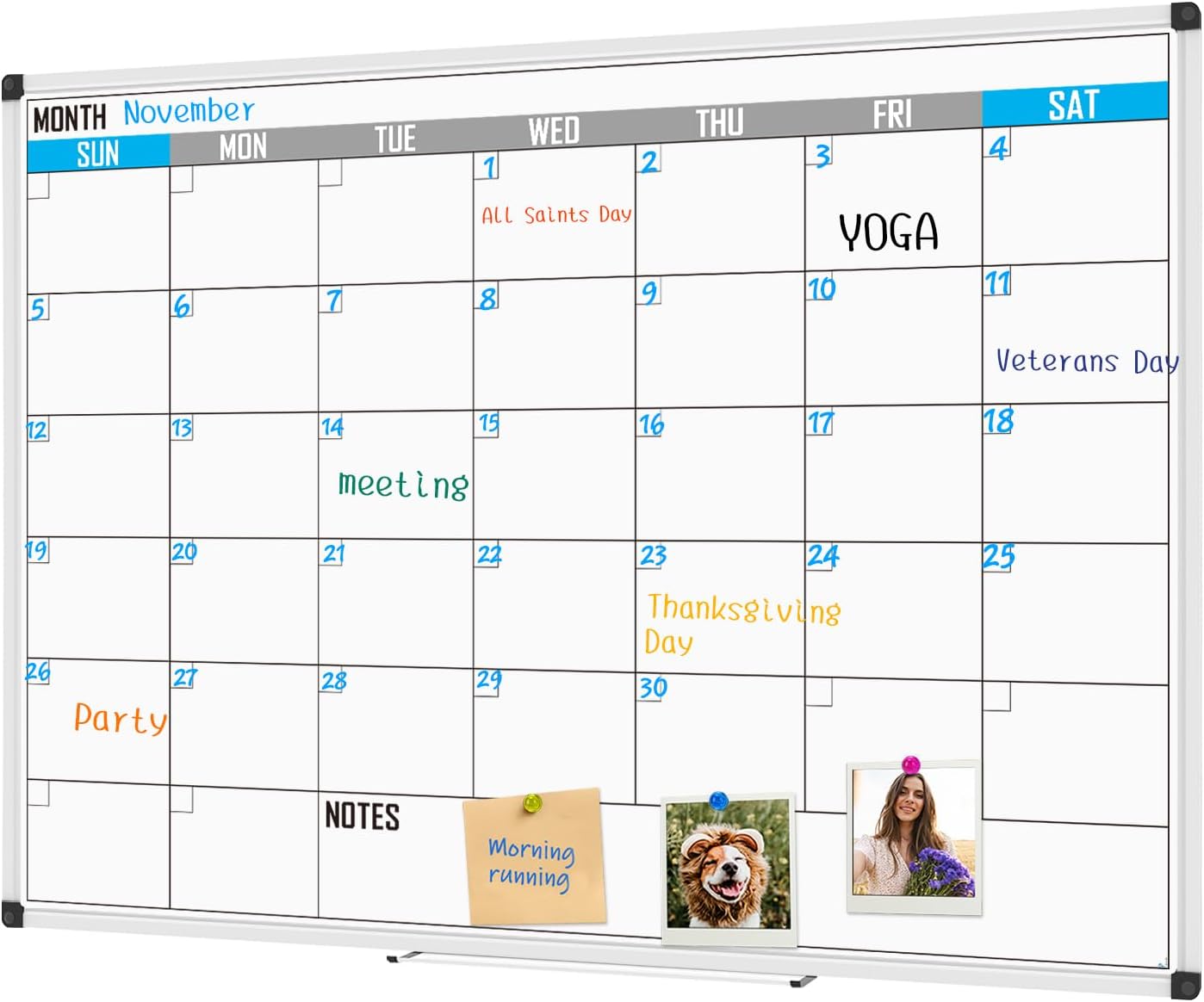XBoard Magnetic Calendar Whiteboard 60in x 40in for Monthly Planning