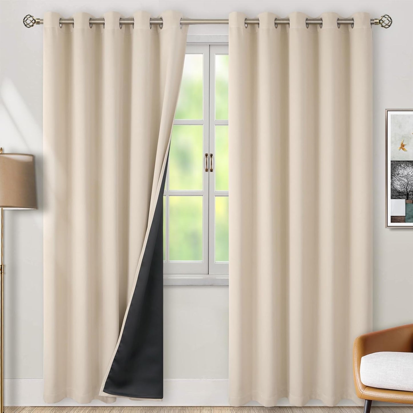 BGment Thermal Insulated Blackout Curtains for Total Darkness