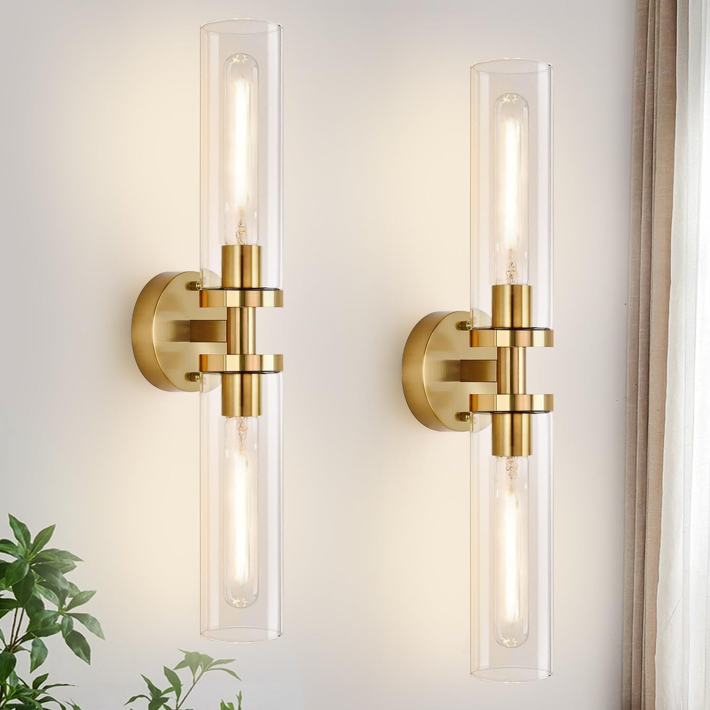 Wall Sconces Set of Two for Modern Bathroom Lighting Decor