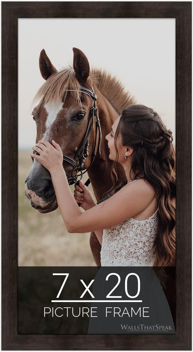 7x20 Espresso Brown Picture Frame for Puzzles and Photos
