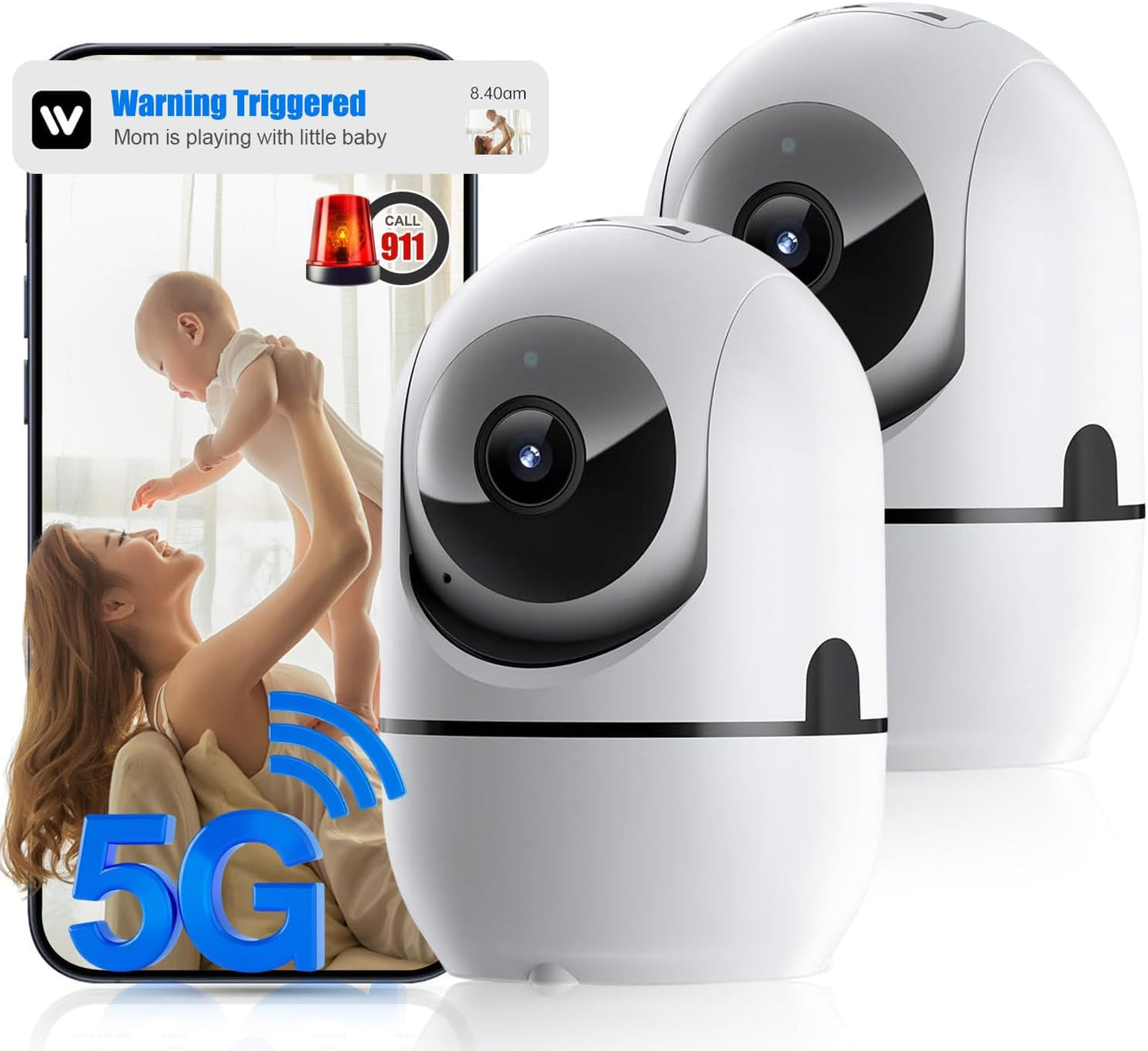 Indoor Security Camera with 5G & 2.4GHz for Home Monitoring