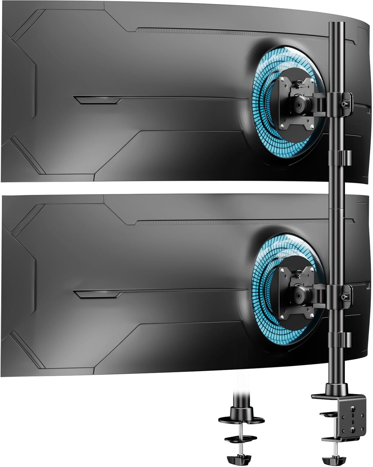 Dual Vertically Stacked Ultrawide Monitor Desk Mount for 17-49 in