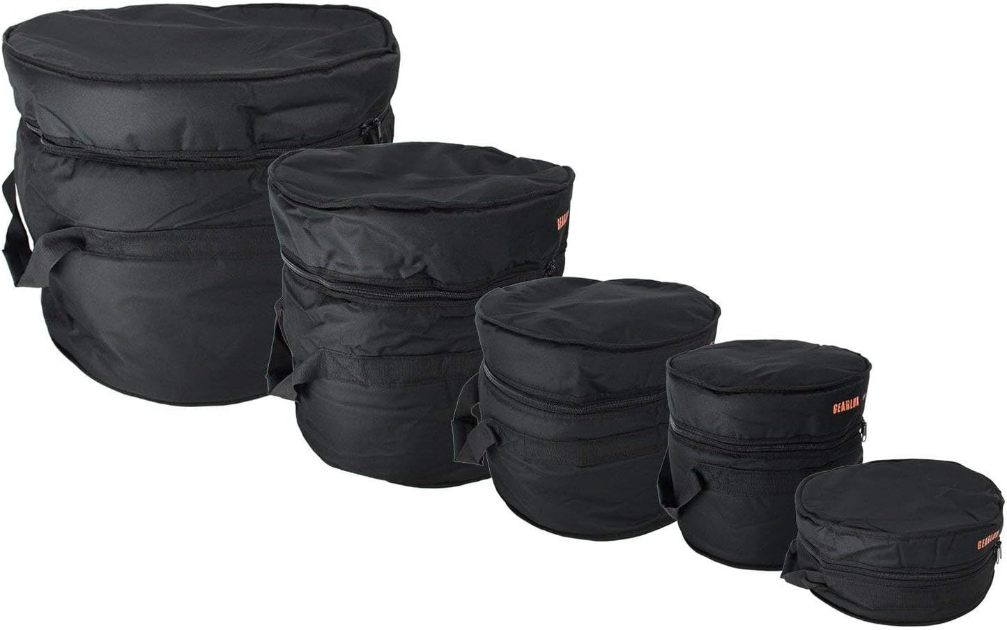 Gearlux 5-Piece Drum Bag Set with 10mm Padding for Drums