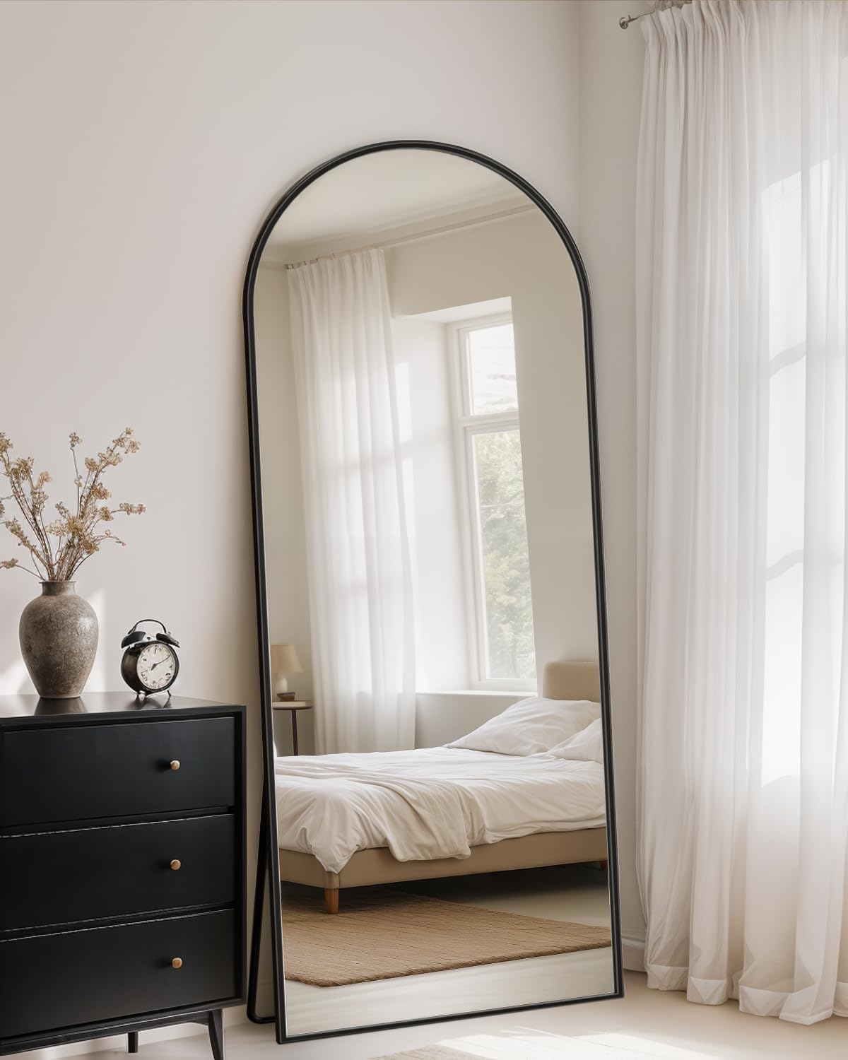 Full Length Mirror with Stand, 64in Arched Body Mirror
