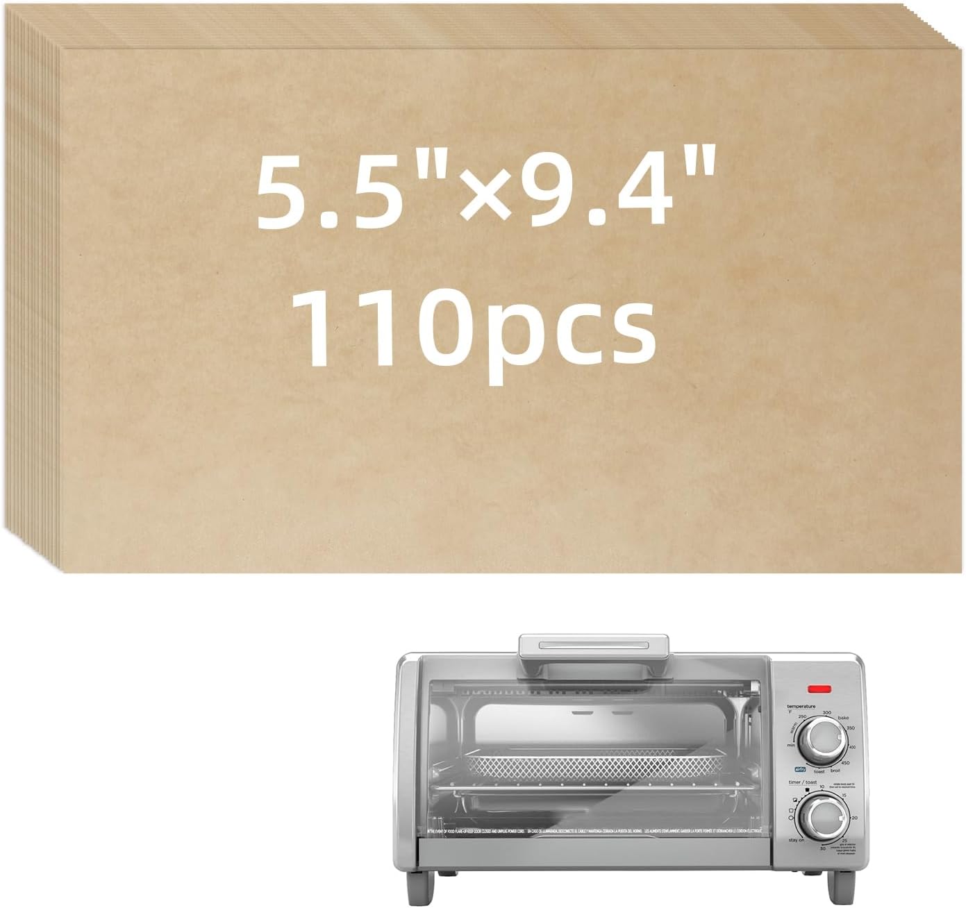 110PCS Unbleached Air Fryer Liners for BLACK+DECKER 4-Slice Toaster Oven - Oil-Free Cooking Made Easy!