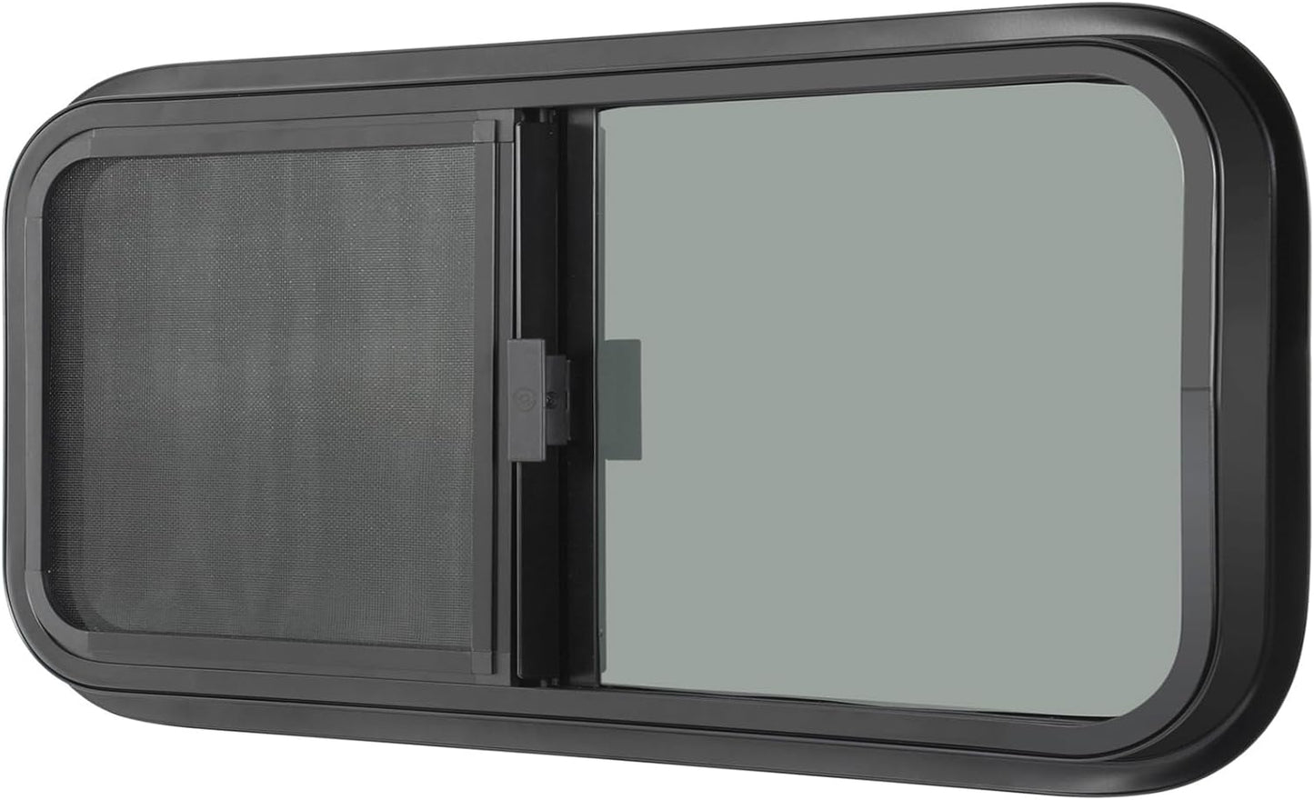 Horizontal RV Window with Net Screen and Trim Ring for Durability