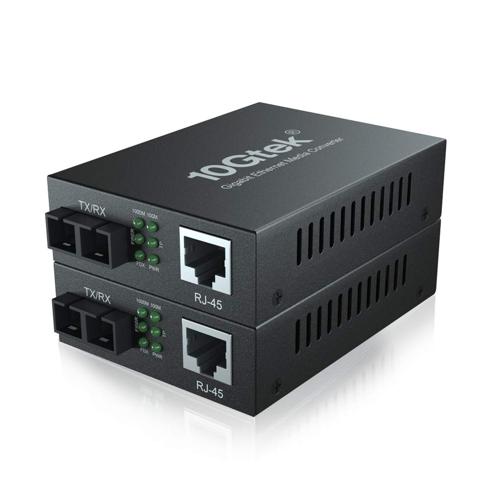 10Gtek 1.25G Gigabit MultiMode Fiber to Ethernet Converter