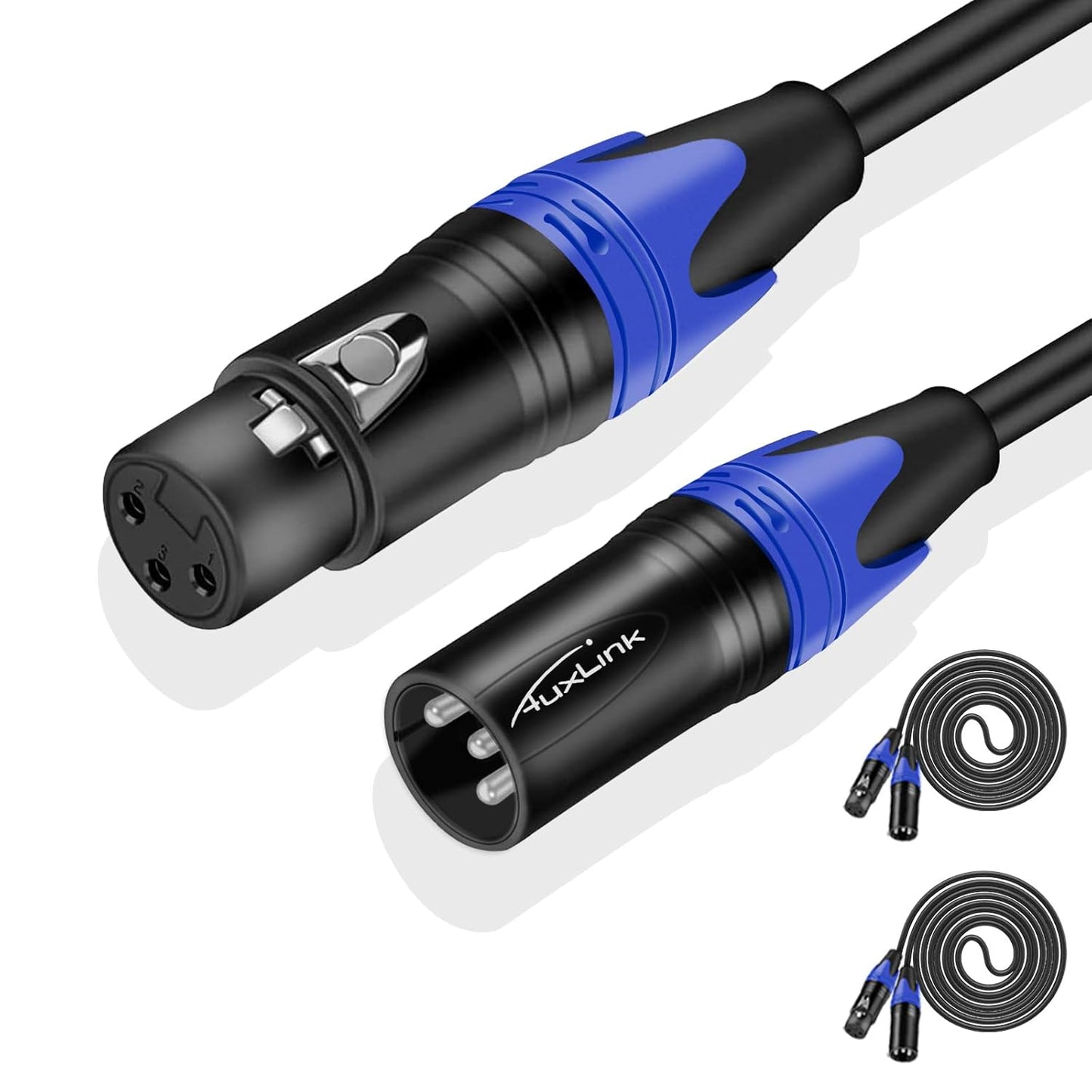 XLR Cable 50ft 2 Pack for Microphones and Audio Equipment