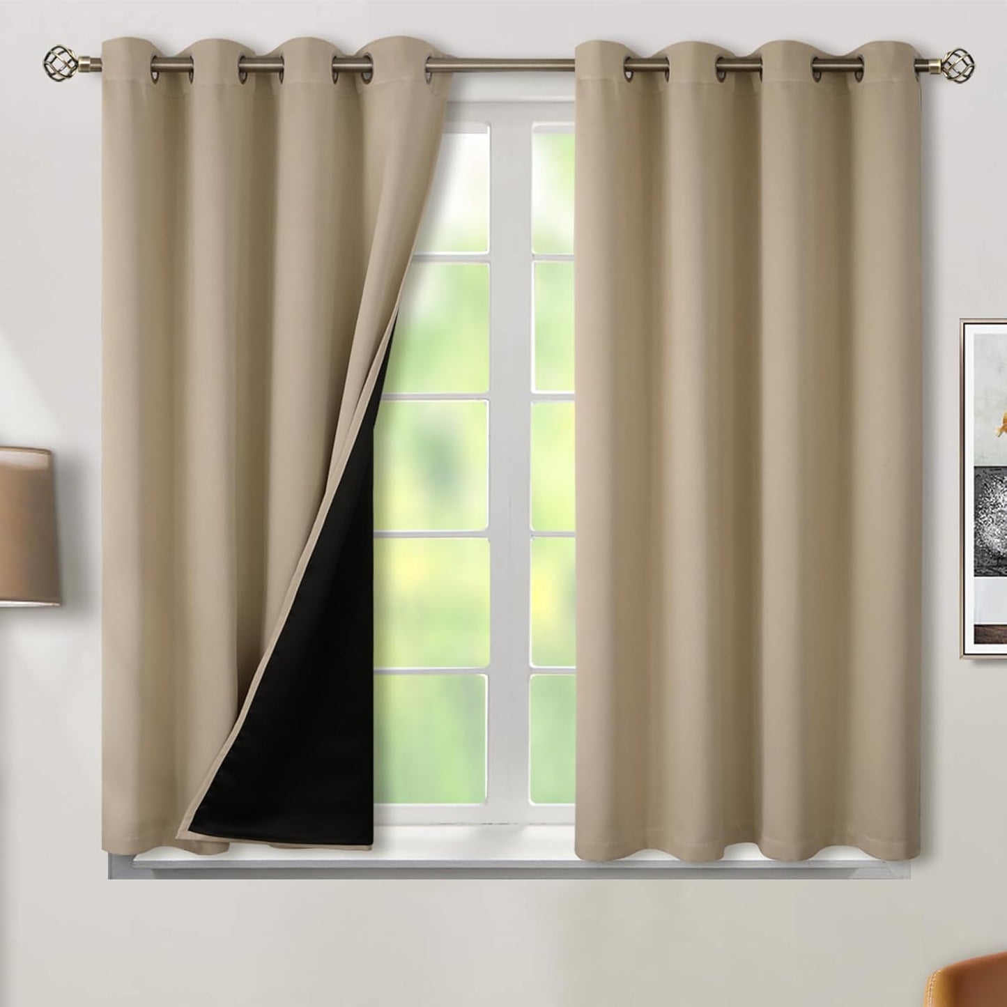 BGment Short Blackout Curtains for Bedroom, 54 Inch Length