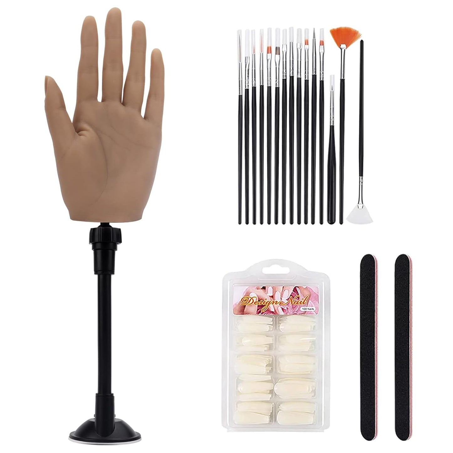 LIONVISON Silicone Practice Hand for Realistic Nail Art Training