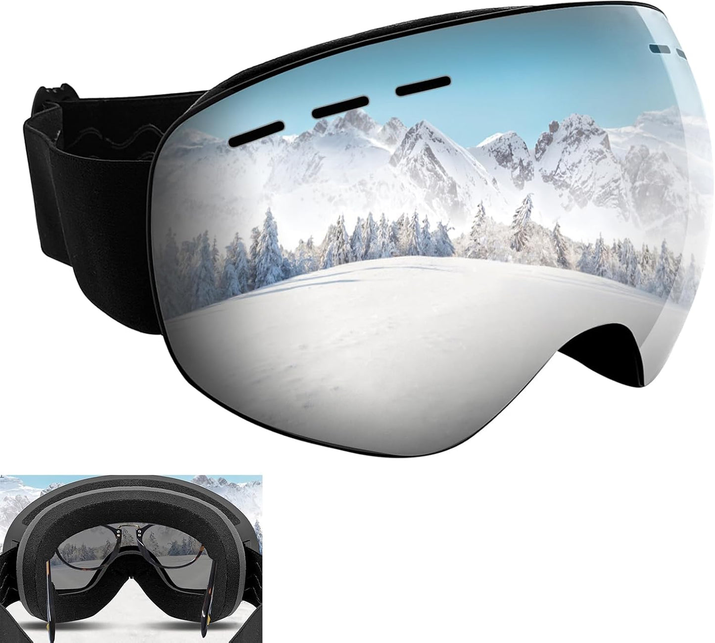 Anti-Fog UV Ski Goggles Over Glasses - Ultimate Protection