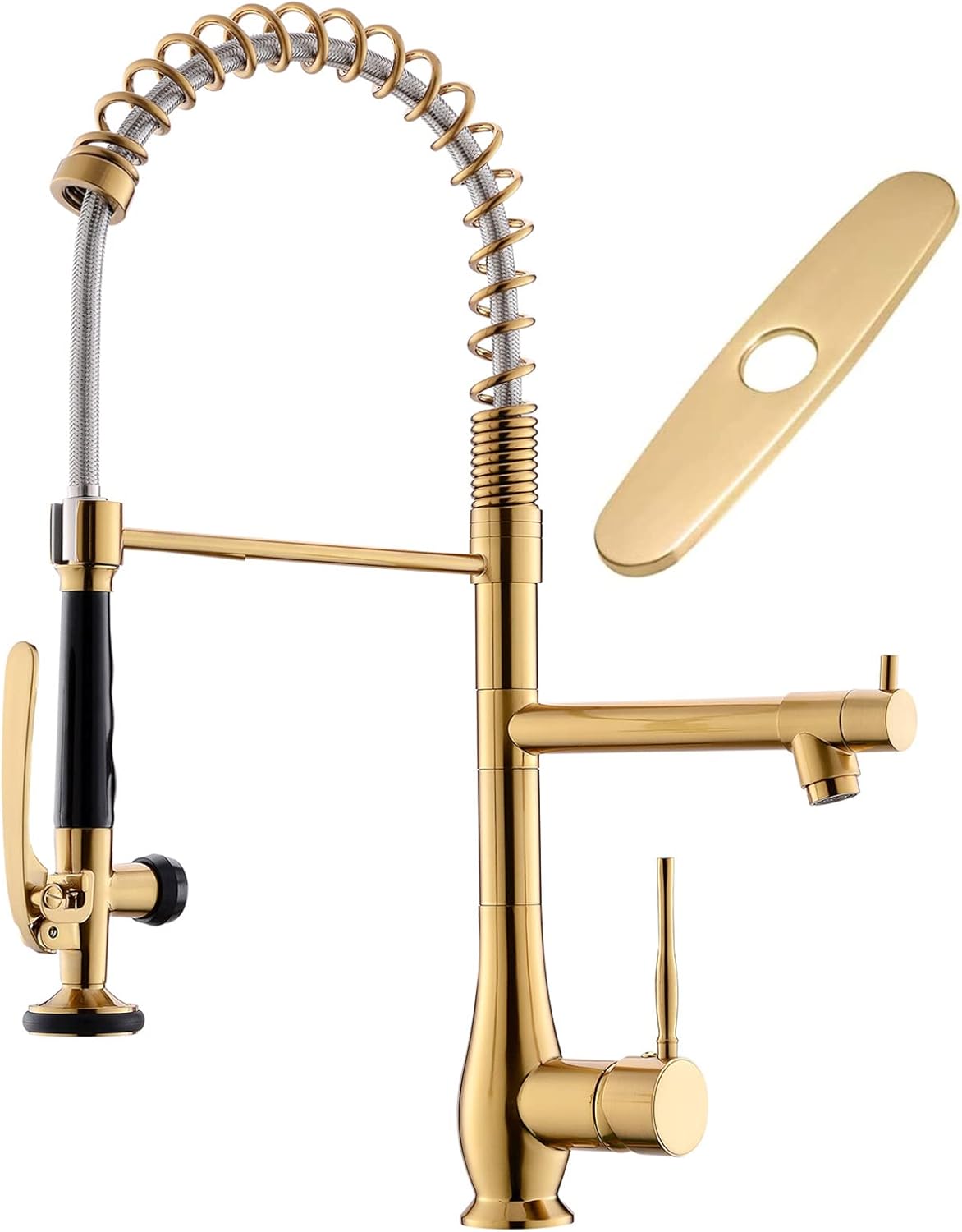 GIMILI Brushed Gold Kitchen Faucet with Pull Down Sprayer