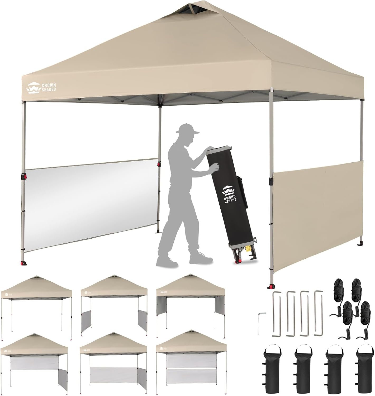 CROWN SHADES 10x10 Pop Up Canopy Tent for Outdoor Events