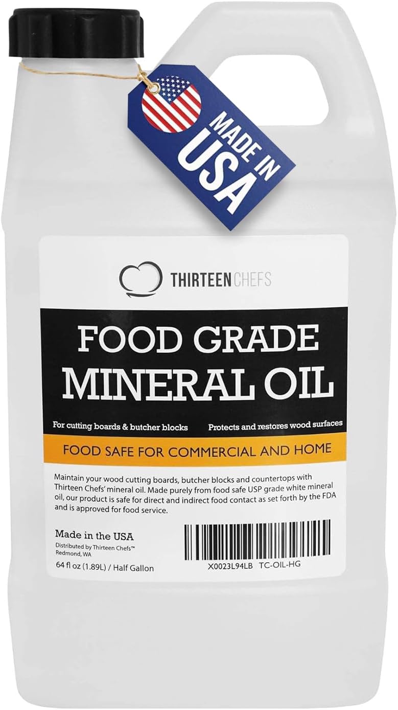 Thirteen Chefs Mineral Oil - Food Grade Conditioner for Wood