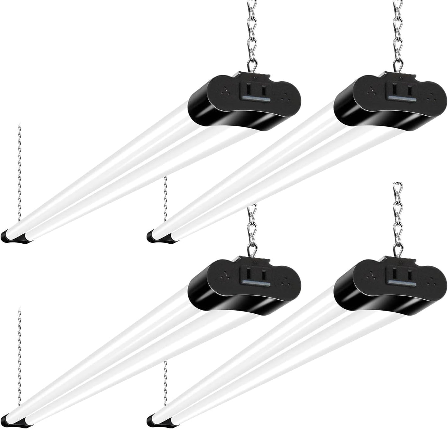 Hykolity 4 Pack Linkable LED Shop Light, 4FT Utility Fixture