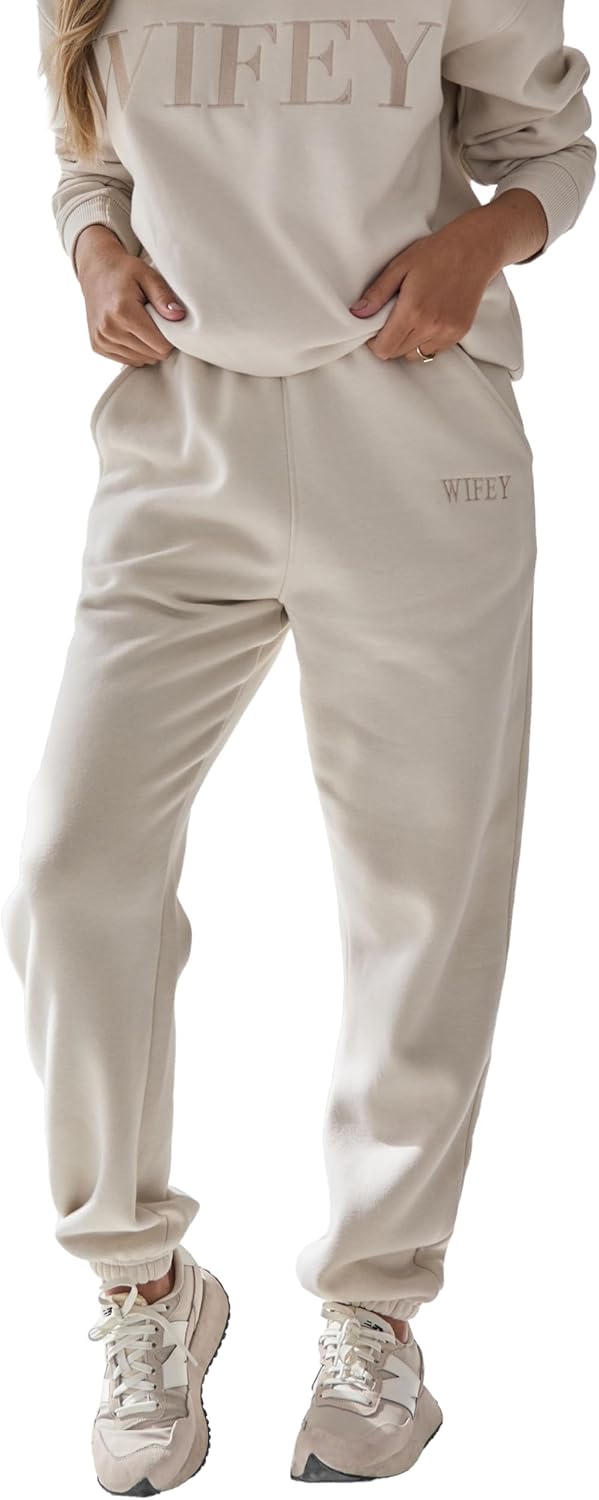Wifey Champagne Joggers for Cozy Lounge and Wedding Gifts