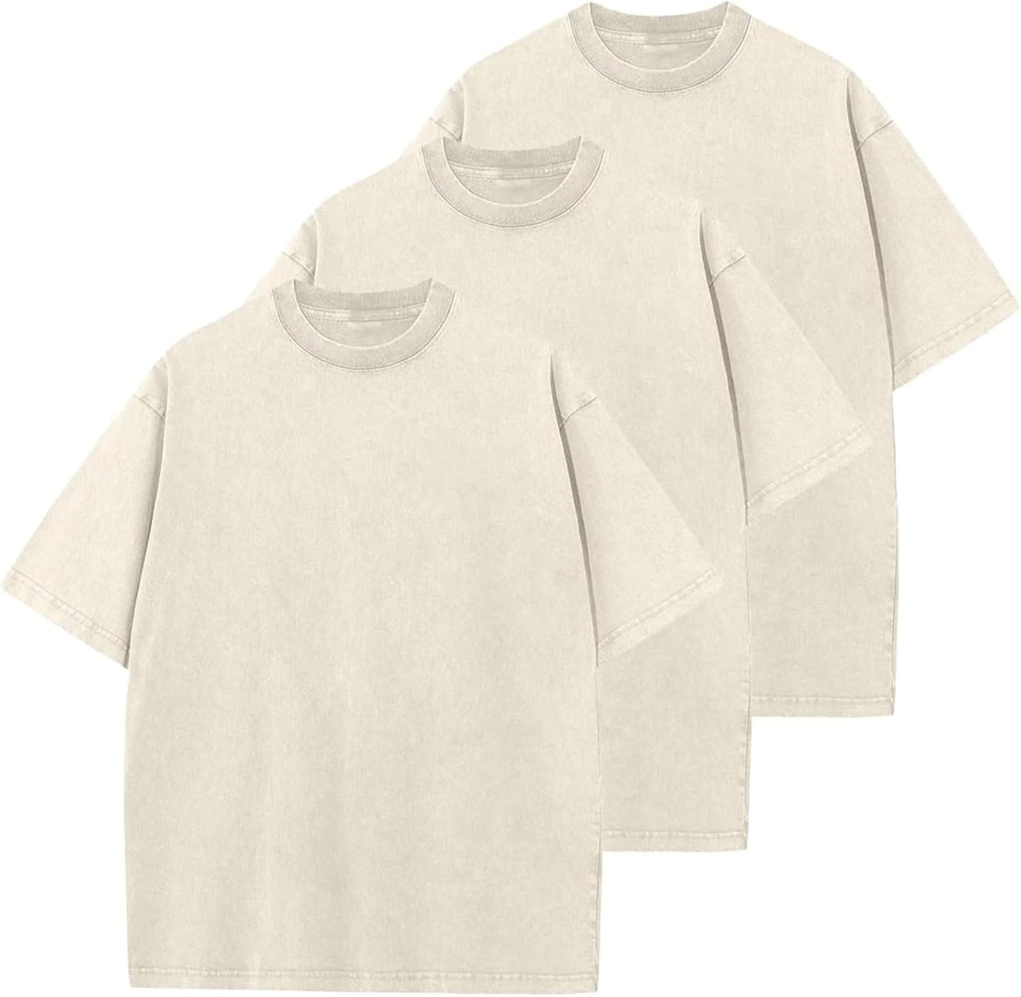 Men's Cotton T-Shirts Oversized Casual Loose Basic Tee Tops