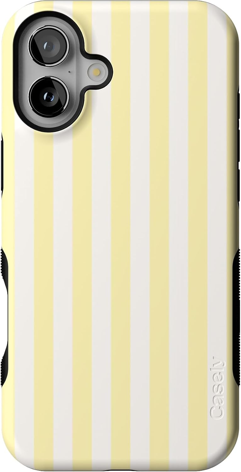 Casely iPhone 16 Plus Case with Yellow Stripes for Bold Style