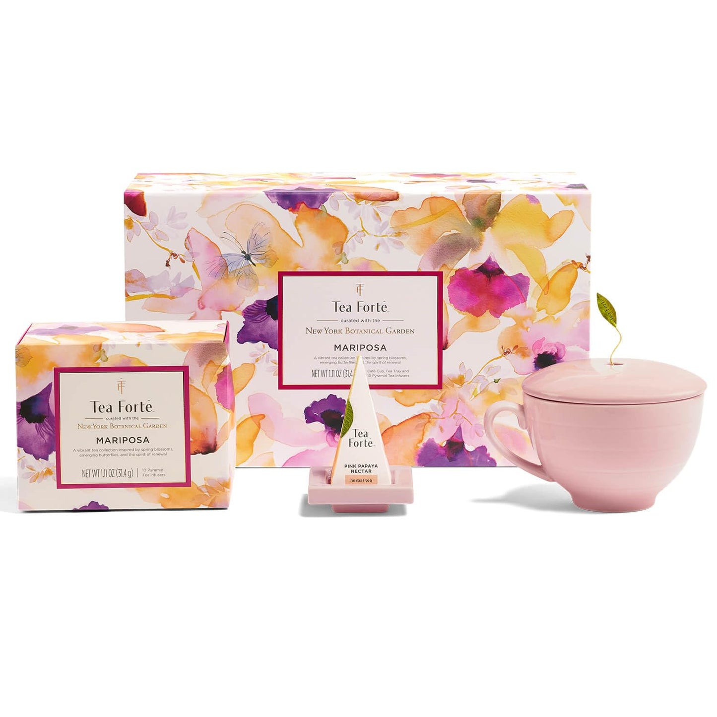 Tea Forte Mariposa 3-Piece Premium Tea Gift Set for Tea Lovers