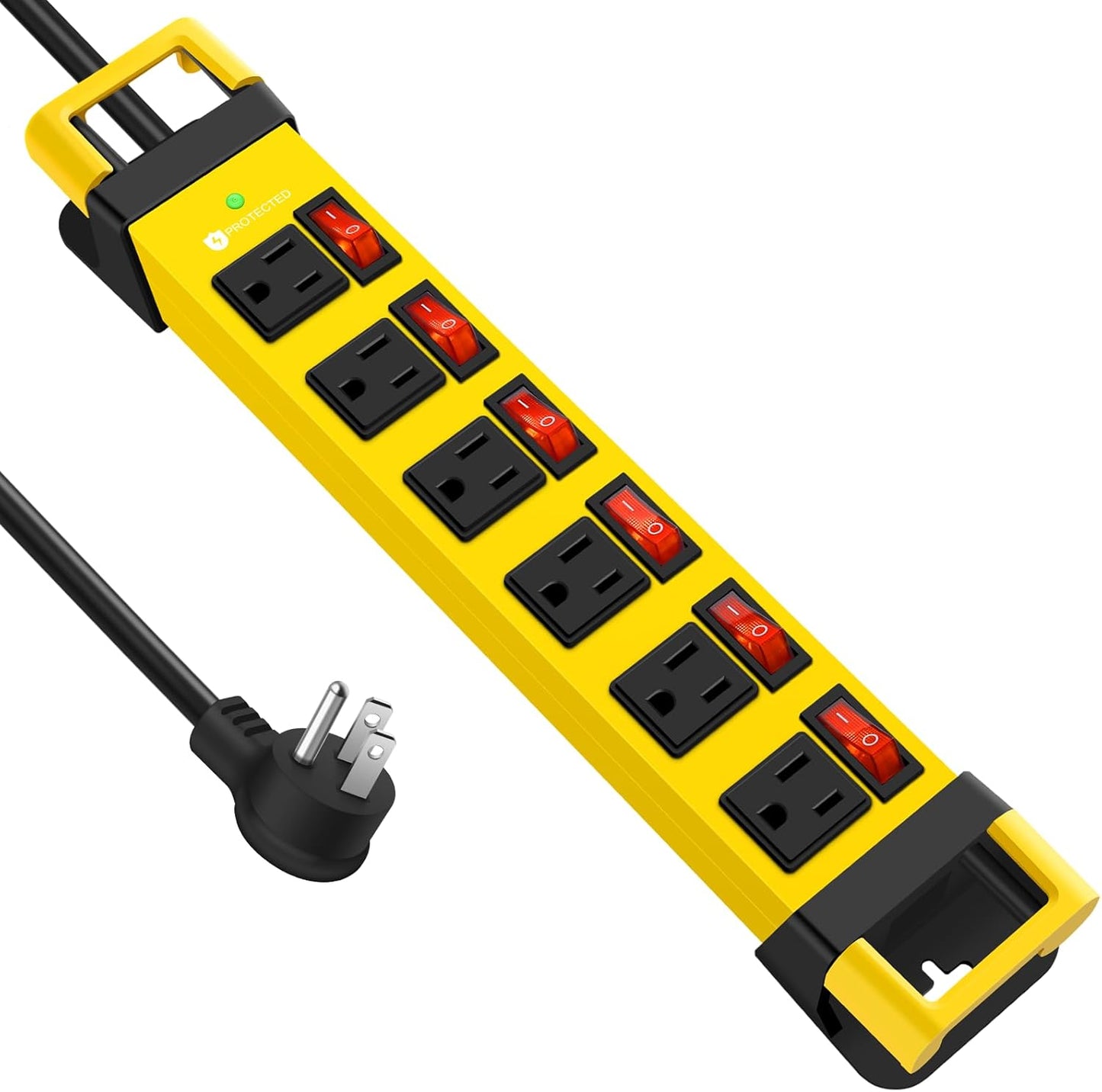 Heavy Duty Power Strip with 6 Outlets and Individual Switches
