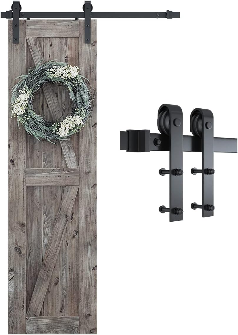 SMARTSTANDARD 4FT Sliding Barn Door Hardware Kit for Easy Install