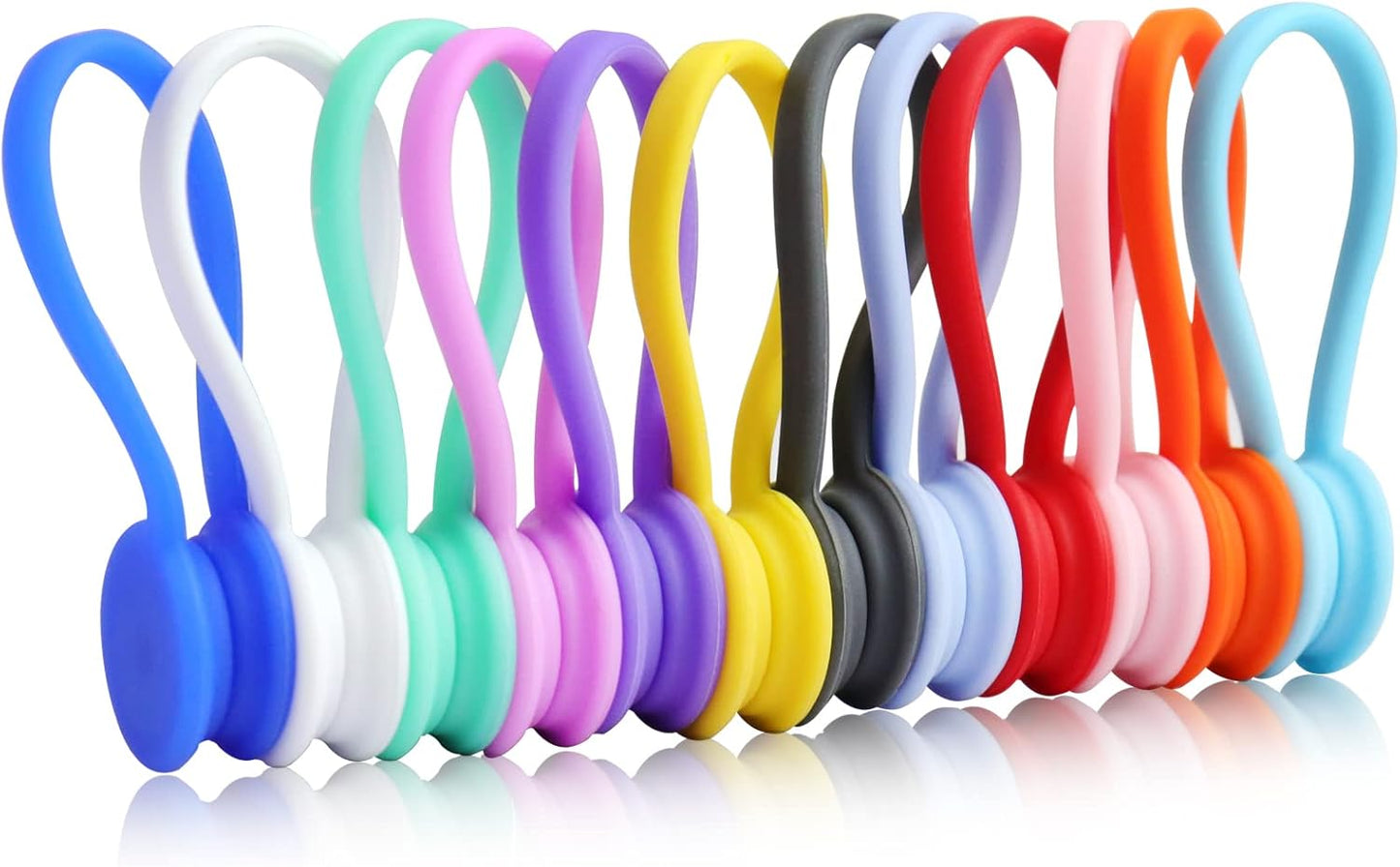 12 Pack Magnetic Cable Ties - Organize Cords with Ease!