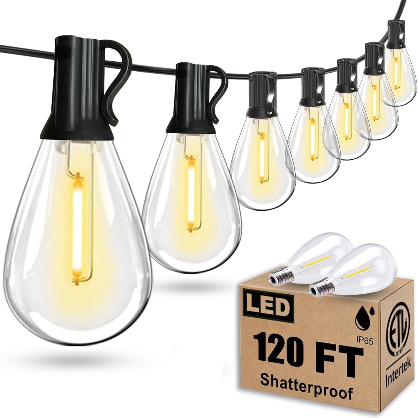 Tenmiro 120FT Outdoor String Lights for Patio and Garden Decor