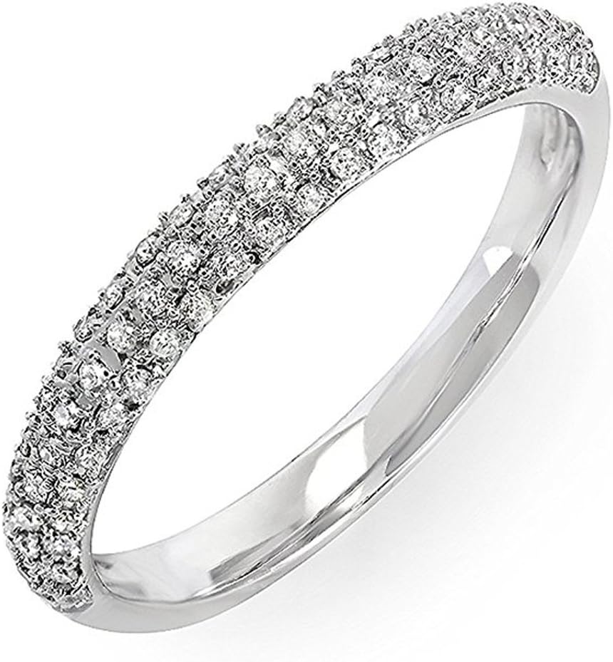 Dazzlingrock 0.25 Cttw 18k Round Diamond Womens Pave Ring