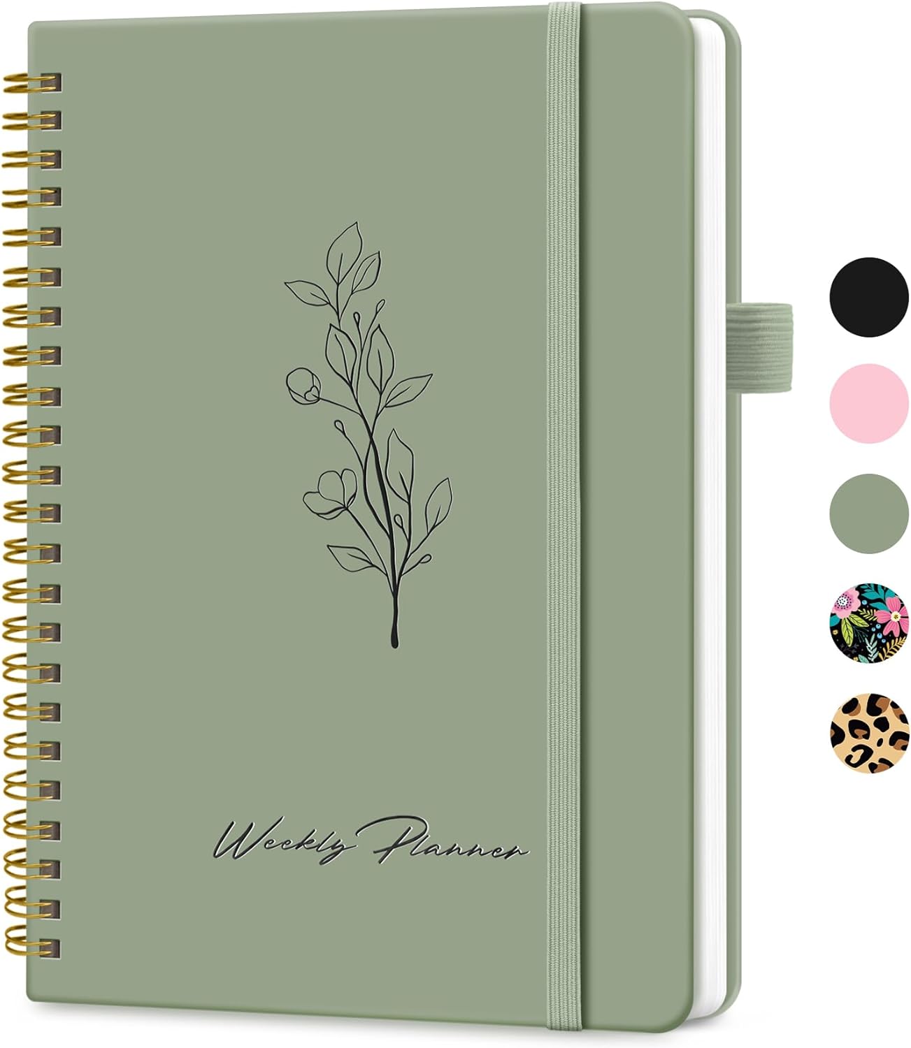 Green Undated Planner: Goal Tracker & To-Do List - A5 Spiral Notebook
