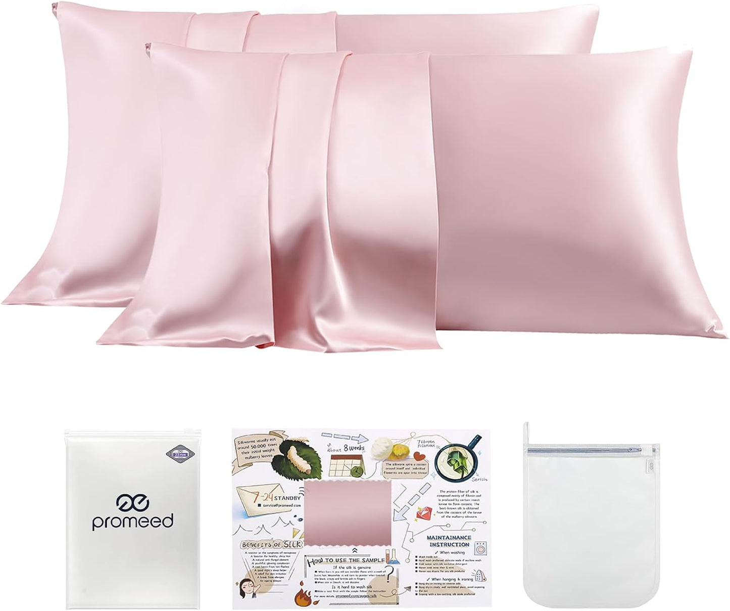 PROMEED 23 Momme Silk Pillowcase Set for Luxurious Sleep