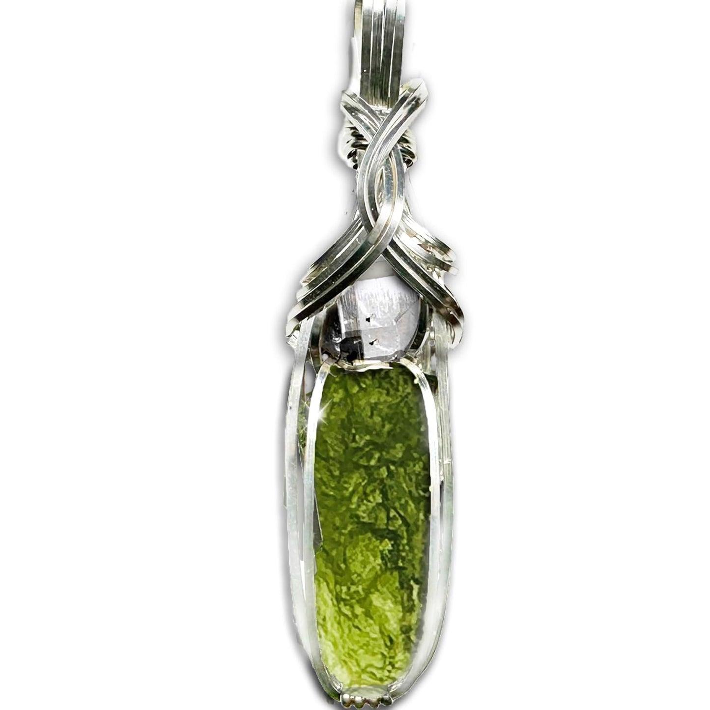 Genuine Moldavite Crystal Necklace Pendant for Healing Energy