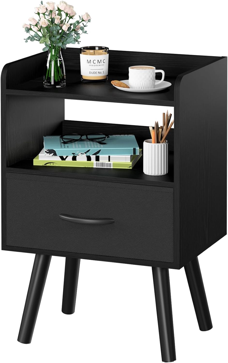 Yoobure Night Stand with Fabric Drawer for Modern Bedrooms