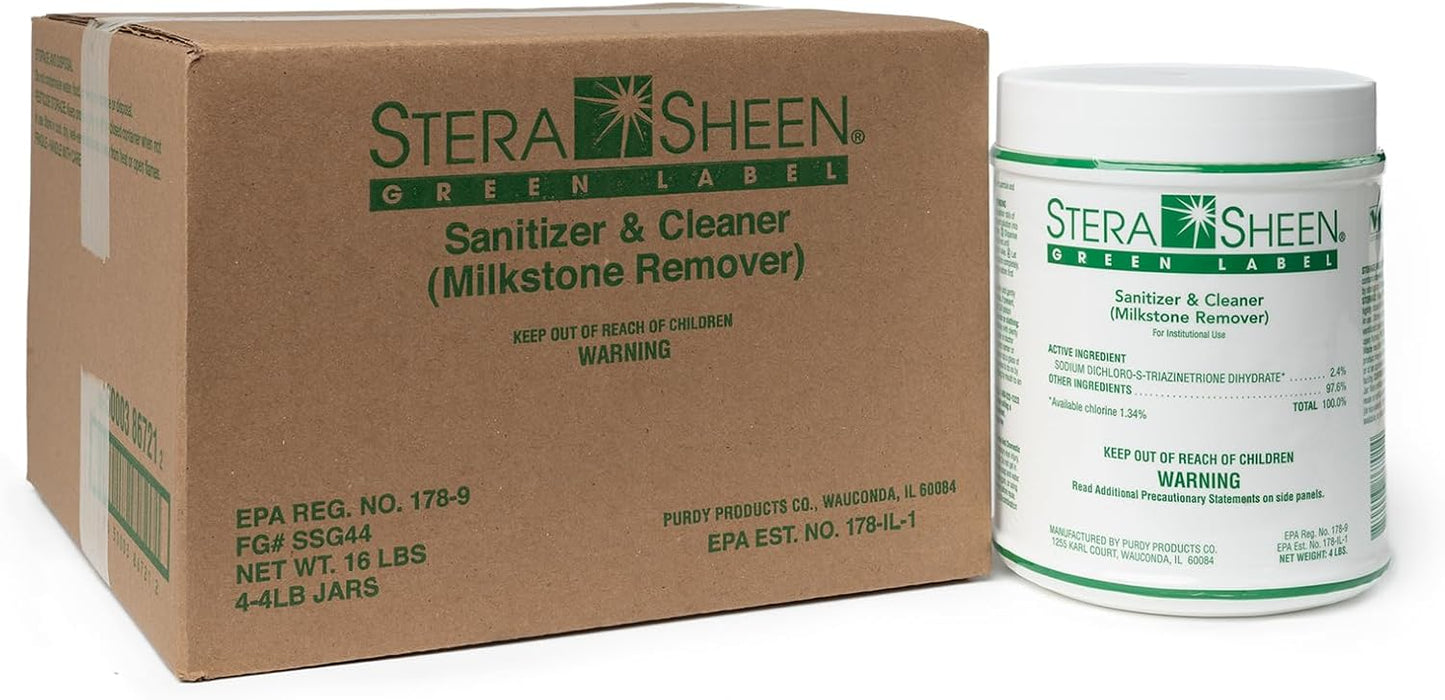 3-in-1 Cleaner & Sanitizer - For Soft Serve and Ice Machines - 4 lbs x 4