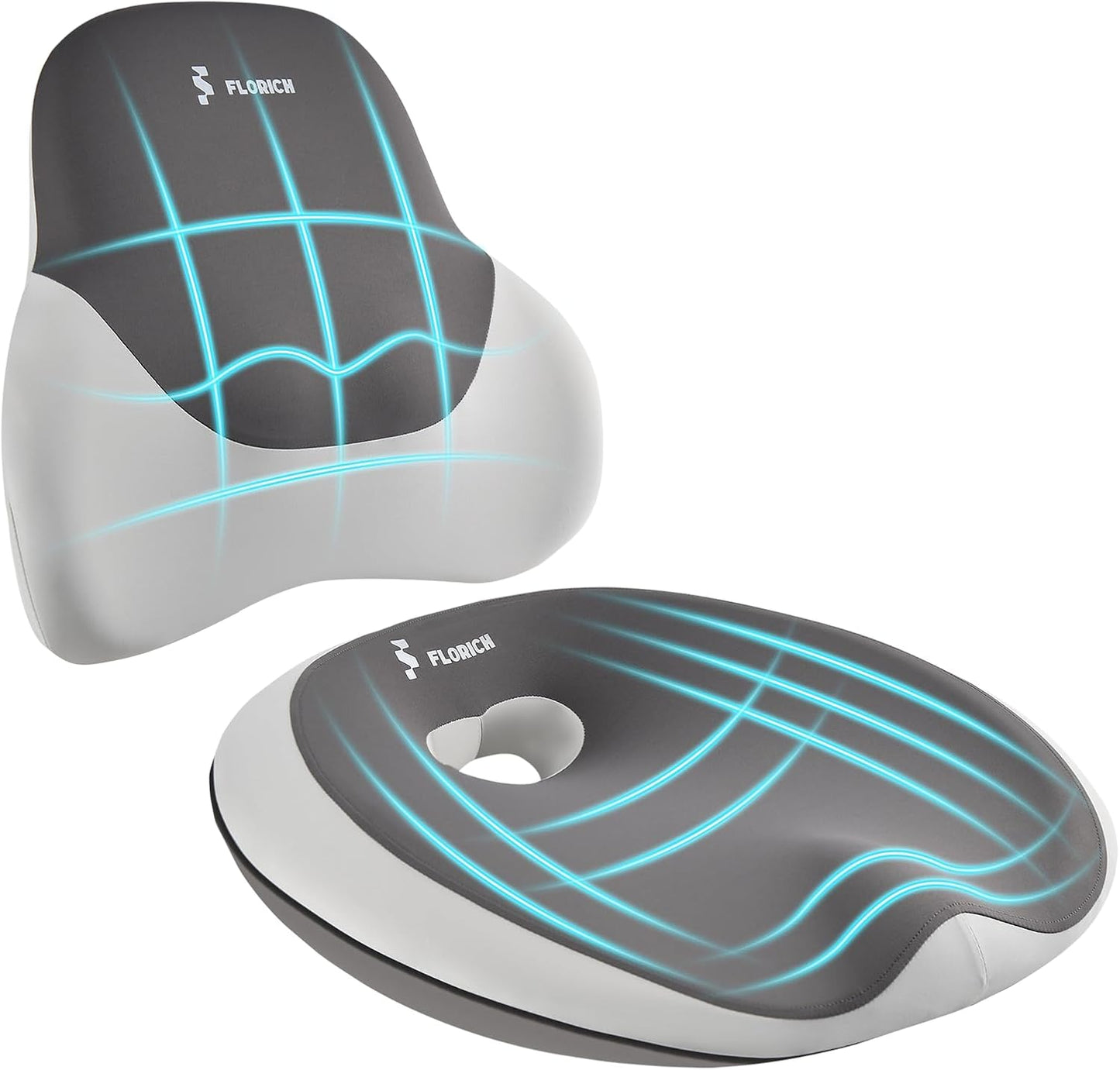 FLORICH Seat Cushion for Office Chair and Car with Lumbar Support