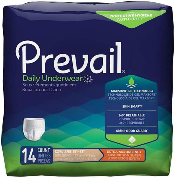 Prevail XL Underwear 56-Count Pack Extra Absorbency