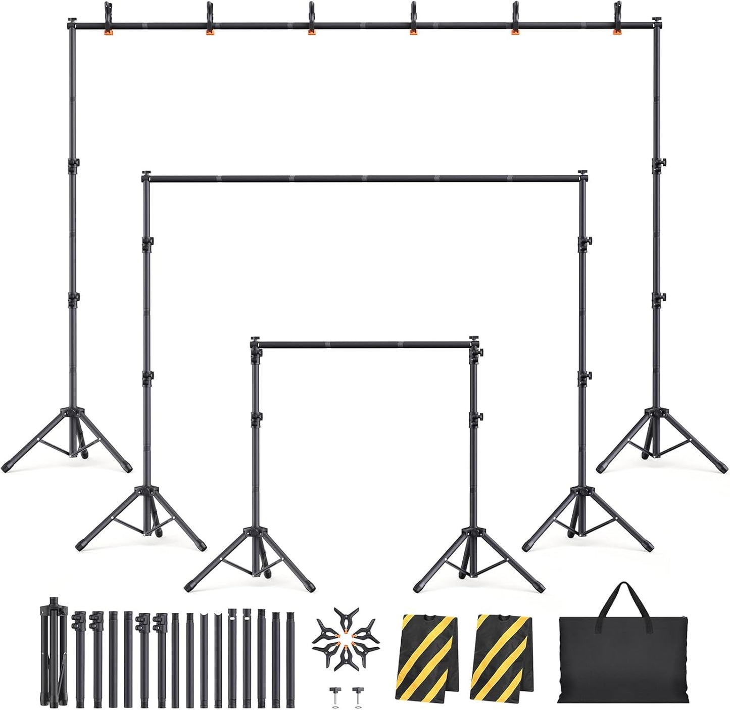Backdrop Stand Kit - Adjustable 10x7.5ft for Photography Use