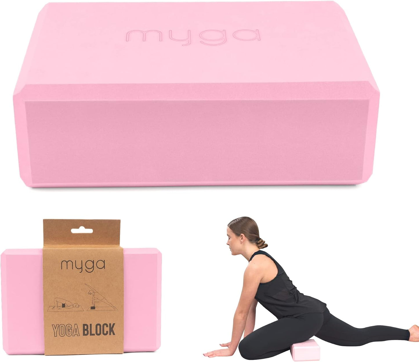 Myga Lightweight Yoga Block - Non-Slip High Density Foam