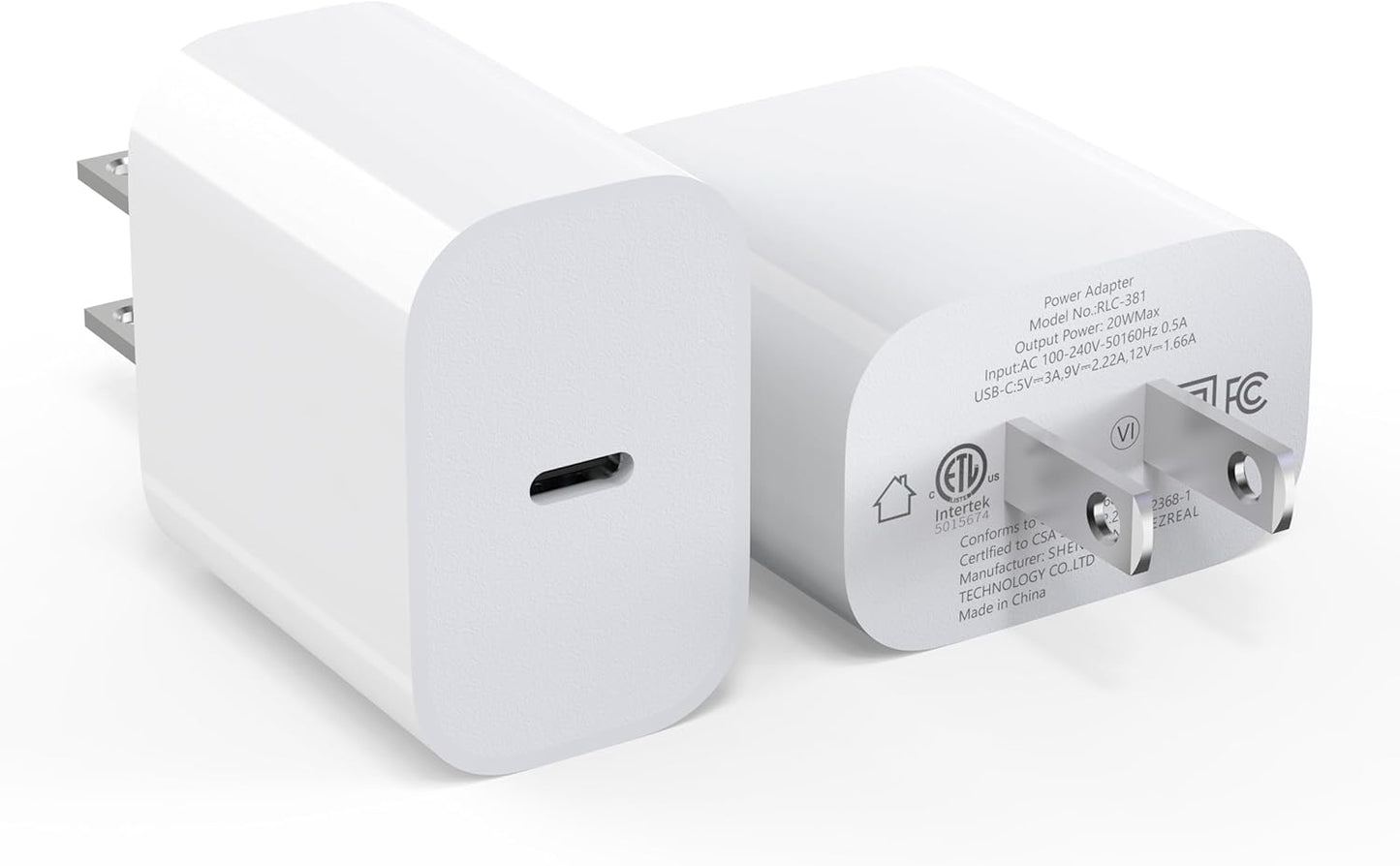 TOPADRE 20W PD Wall Charger 2-Pack - Fast Charging for iPhone
